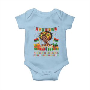 Kwanzaa Blessings African Woman Baby Onesie Umoja Seven Principles Family Gift TS12 Light Blue Print Your Wear