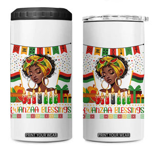 Kwanzaa Blessings African Woman 4 in 1 Can Cooler Tumbler Umoja Seven Principles Family Gift TS12 One Size: 16 oz White Print Your Wear