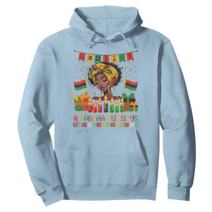 Kwanzaa Blessings African Woman Hoodie Umoja Seven Principles Family Gift TS12 Light Blue Print Your Wear