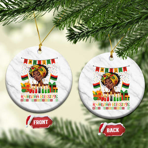 Kwanzaa Blessings African Woman Ceramic Ornament Umoja Seven Principles Family Gift TS12 1pc White Marble Print Your Wear
