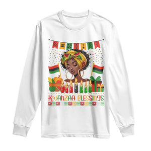 Kwanzaa Blessings African Woman Long Sleeve Shirt Umoja Seven Principles Family Gift TS12 White Print Your Wear