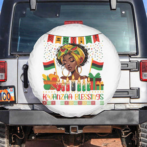 Kwanzaa Blessings African Woman Spare Tire Cover Umoja Seven Principles Family Gift TS12 No hole White Print Your Wear