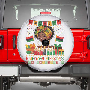 Kwanzaa Blessings African Woman Spare Tire Cover Umoja Seven Principles Family Gift TS12 White Print Your Wear