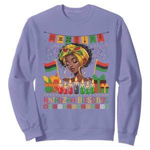 Kwanzaa Blessings African Woman Sweatshirt Umoja Seven Principles Family Gift TS12 Violet Print Your Wear