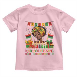 Kwanzaa Blessings African Woman Toddler T Shirt Umoja Seven Principles Family Gift TS12 Light Pink Print Your Wear