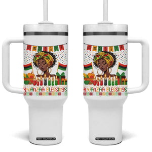 Kwanzaa Blessings African Woman Tumbler With Handle Umoja Seven Principles Family Gift TS12 One Size: 40 oz White Print Your Wear