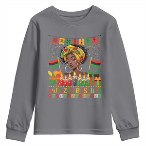 Kwanzaa Blessings African Woman Youth Sweatshirt Umoja Seven Principles Family Gift TS12 Charcoal Print Your Wear