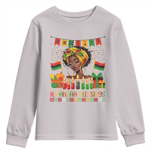 Kwanzaa Blessings African Woman Youth Sweatshirt Umoja Seven Principles Family Gift TS12 Ice Gray Print Your Wear