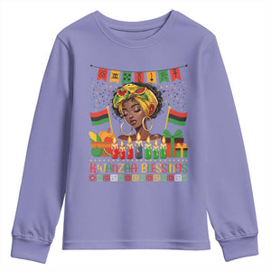 Kwanzaa Blessings African Woman Youth Sweatshirt Umoja Seven Principles Family Gift TS12 Violet Print Your Wear