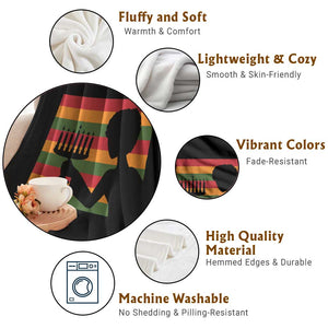 Kwanzaa Umoja Family African Woman Seven Principles Gift Throw Blanket - Print Your Wear
