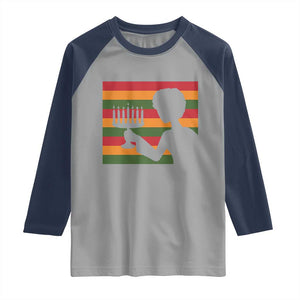 Kwanzaa Umoja Family African Woman Seven Principles Gift Raglan Shirt TS12 Sport Gray Navy Print Your Wear