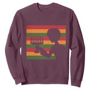 Kwanzaa Umoja Family African Woman Seven Principles Gift Sweatshirt TS12 Maroon Print Your Wear
