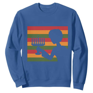 Kwanzaa Umoja Family African Woman Seven Principles Gift Sweatshirt TS12 Royal Blue Print Your Wear