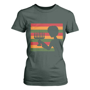 Kwanzaa Umoja Family African Woman Seven Principles Gift T Shirt For Women TS12 Dark Forest Green Print Your Wear