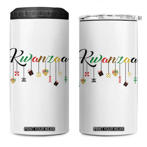 Kwanzaa 4 in 1 Can Cooler Tumbler Lights Of Unity Seven Principles Heritage Gift TS12 One Size: 16 oz White Print Your Wear