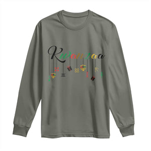 Kwanzaa Long Sleeve Shirt Lights Of Unity Seven Principles Heritage Gift TS12 Military Green Print Your Wear