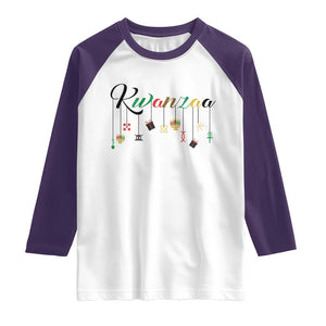 Kwanzaa Raglan Shirt Lights Of Unity Seven Principles Heritage Gift TS12 White Purple Print Your Wear