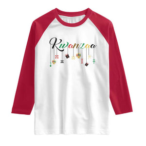 Kwanzaa Raglan Shirt Lights Of Unity Seven Principles Heritage Gift TS12 White Red Print Your Wear