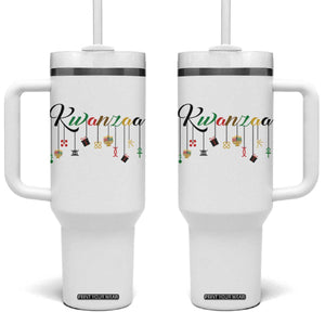 Kwanzaa Tumbler With Handle Lights Of Unity Seven Principles Heritage Gift TS12 One Size: 40 oz White Print Your Wear