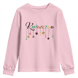 Kwanzaa Youth Sweatshirt Lights Of Unity Seven Principles Heritage Gift TS12 Light Pink Print Your Wear