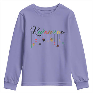 Kwanzaa Youth Sweatshirt Lights Of Unity Seven Principles Heritage Gift TS12 Violet Print Your Wear