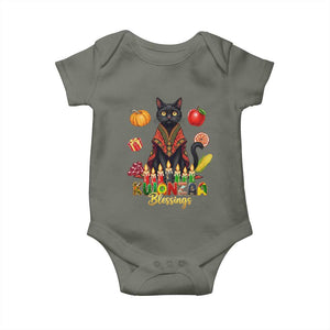 Kwanzaa Blessings Baby Onesie Funny Cat African Heritage Gift TS12 Military Green Print Your Wear