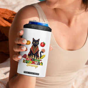 Kwanzaa Blessings 4 in 1 Can Cooler Tumbler Funny Cat African Heritage Gift TS12 Print Your Wear
