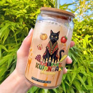 Kwanzaa Blessings Glass Can Funny Cat African Heritage Gift TS12 White Print Your Wear