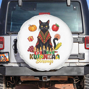Kwanzaa Blessings Spare Tire Cover Funny Cat African Heritage Gift TS12 No hole White Print Your Wear