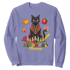 Kwanzaa Blessings Sweatshirt Funny Cat African Heritage Gift TS12 Violet Print Your Wear