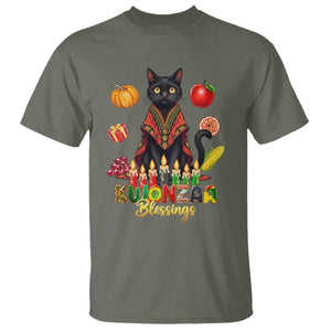 Kwanzaa Blessings T Shirt Funny Cat African Heritage Gift TS12 Military Green Print Your Wear
