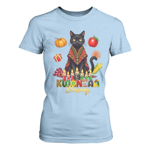Kwanzaa Blessings T Shirt For Women Funny Cat African Heritage Gift TS12 Light Blue Print Your Wear