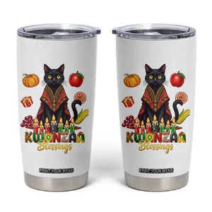Kwanzaa Blessings Tumbler Cup Funny Cat African Heritage Gift TS12 White Print Your Wear