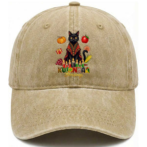 Kwanzaa Blessings Washed Cotton Baseball Cap Funny Cat African Heritage Gift TS12 Print Your Wear