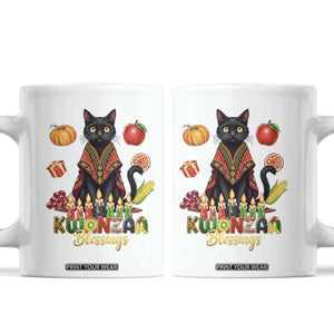 Kwanzaa Blessings Coffee Mug Funny Cat African Heritage Gift TS12 White Print Your Wear