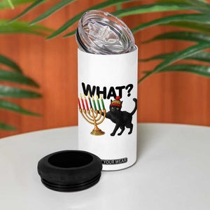 Funny Black Cat Chaos Kwanzaa Kinara Candle 4 in 1 Can Cooler Tumbler African Heritage Gift TS12 Print Your Wear