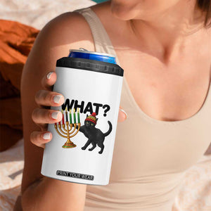 Funny Black Cat Chaos Kwanzaa Kinara Candle 4 in 1 Can Cooler Tumbler African Heritage Gift TS12 Print Your Wear