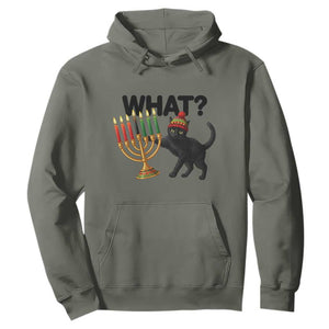 Funny Black Cat Chaos Kwanzaa Kinara Candle Hoodie African Heritage Gift TS12 Military Green Print Your Wear