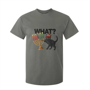 Funny Black Cat Chaos Kwanzaa Kinara Candle T Shirt For Kid African Heritage Gift TS12 Military Green Print Your Wear