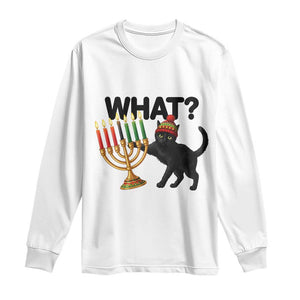 Funny Black Cat Chaos Kwanzaa Kinara Candle Long Sleeve Shirt African Heritage Gift TS12 White Print Your Wear