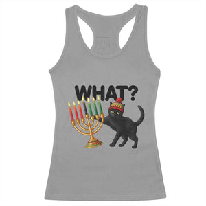 Funny Black Cat Chaos Kwanzaa Kinara Candle Racerback Tank Top African Heritage Gift TS12 Sport Gray Print Your Wear