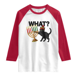 Funny Black Cat Chaos Kwanzaa Kinara Candle Raglan Shirt African Heritage Gift TS12 White Red Print Your Wear