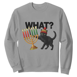 Funny Black Cat Chaos Kwanzaa Kinara Candle Sweatshirt African Heritage Gift TS12 Sport Gray Print Your Wear