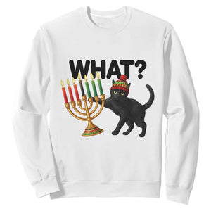 Funny Black Cat Chaos Kwanzaa Kinara Candle Sweatshirt African Heritage Gift TS12 White Print Your Wear