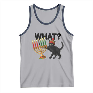 Funny Black Cat Chaos Kwanzaa Kinara Candle Tank Top African Heritage Gift TS12 Athletic Heather Navy Print Your Wear