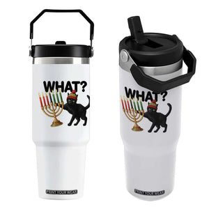 Funny Black Cat Chaos Kwanzaa Kinara Candle Flip Straw Tumbler African Heritage Gift TS12 One Size: 30 oz White Print Your Wear