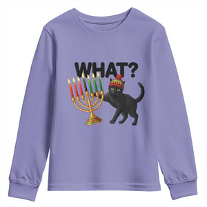 Funny Black Cat Chaos Kwanzaa Kinara Candle Youth Sweatshirt African Heritage Gift TS12 Violet Print Your Wear