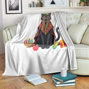 Cute Kwanzaa Cat Dashiki Throw Blanket African Heritage Gift TS12 Print Your Wear