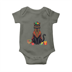 Cute Kwanzaa Cat Dashiki Baby Onesie African Heritage Gift TS12 Military Green Print Your Wear