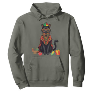 Cute Kwanzaa Cat Dashiki Hoodie African Heritage Gift TS12 Military Green Print Your Wear